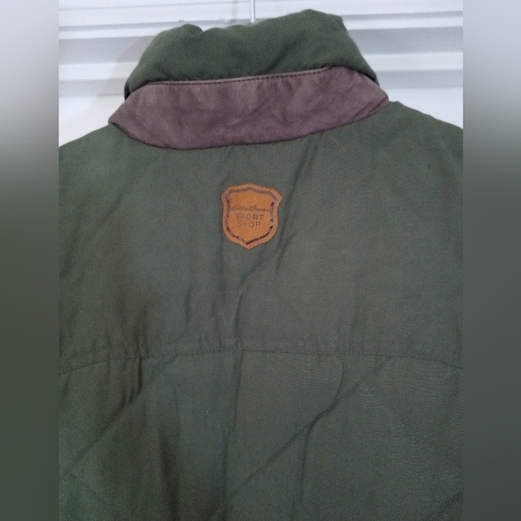 Eddie Bauer Sport Shop Women's Olive Green Quilted Goose down Vest - Picture 3 of 8